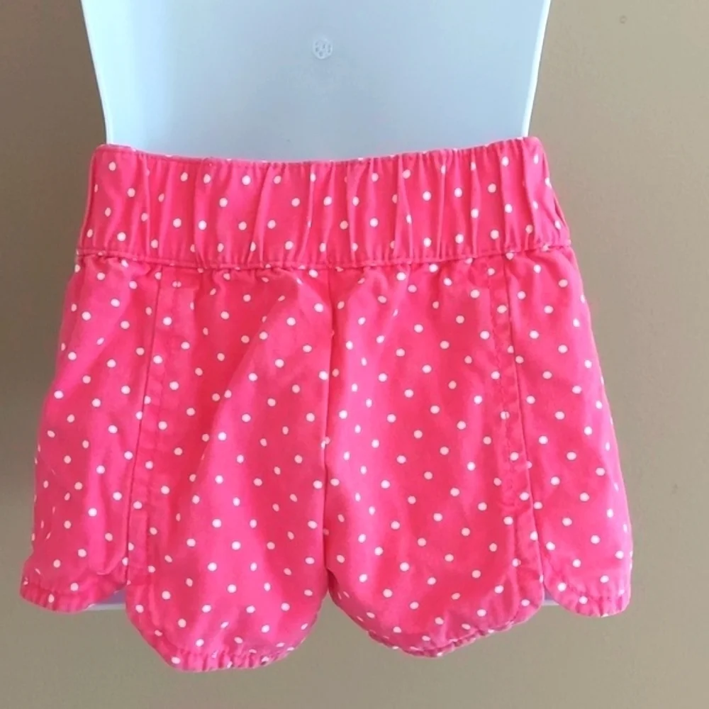 Gymboree 3 pc pack shorts - pink polka dot orange hippo stripes - size 2T